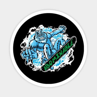 Abominable Snowman Snowboarder Magnet